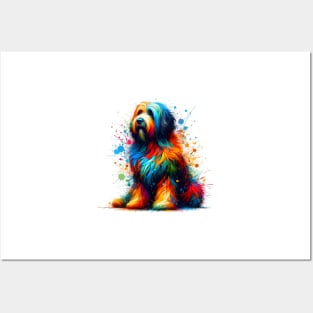 Abstract Bergamasco Sheepdog in Vivid Splash Colors Posters and Art